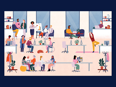 Inside Housing characters editorial illustration photoshop procreate