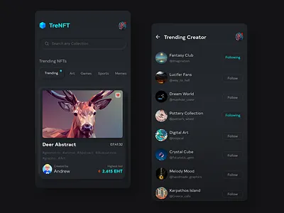 NFT Mobile App Concept app design illustration nft nft mobile app ui