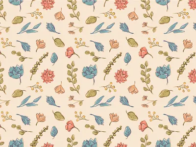 Pattern flowers art branding design graphic design illustration procreate