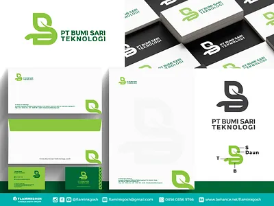Bumi Sari Teknologi Logo design app branding design flaminkgosh illustration logo typography ui ux vector