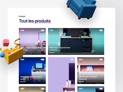 Ecommerce store for video game furniture branding ui