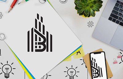B Trendy Minimalist Original Logo company dribbble flat growcase usa