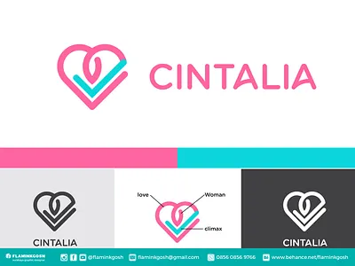 cintalia logo design app branding design flaminkgosh illustration logo typography ui ux vector