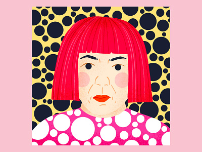 Yayoi Kusama characters design editorial illustration international womens day iwd photoshop portrait procreate