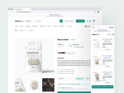 Ecommerce market place for agricultural products branding ui