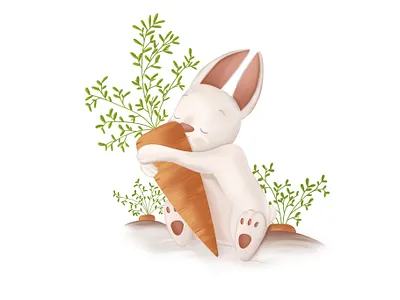 Cute bunny art book illustration cartoon design for children graphic design illustration