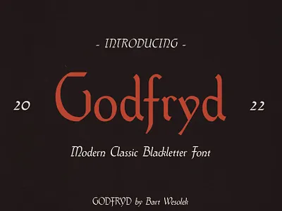 Godfryd blackletter display font gothic font handcrafted modern classic modern font old english tattoo font typeface typography vintage