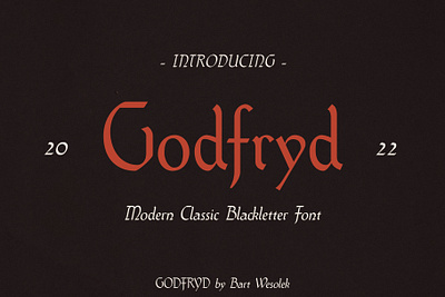 Godfryd blackletter display font gothic font handcrafted modern classic modern font old english tattoo font typeface typography vintage