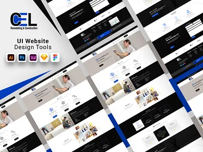 Remodeling & Constructions Landing Page Design design graphic design logo typography ui ux vector