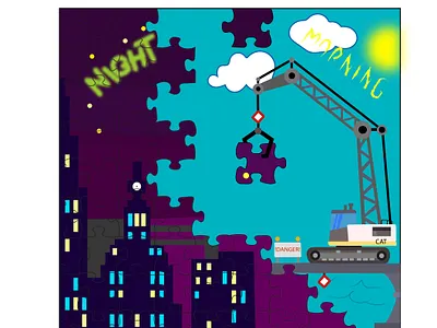 Puzzle DayNight design graphic design illustration ui ux vector