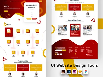Polls Landing Page Design branding graphic design typography ui ux