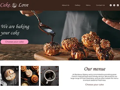 Cake Shop Page Design design logo ui ux