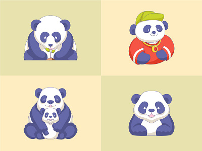 Cute Panda cartoon cute design icon illustration logo panda swag vector