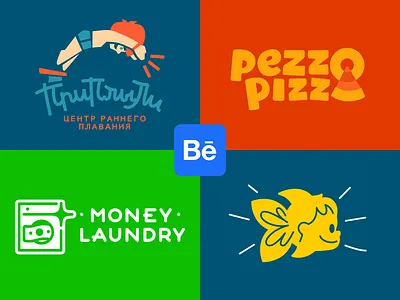 Logofolio 2022 / Behance boy brand branding design dry fish font girl identity illustration jump laundry letter logo logotype money piece pizza red swim