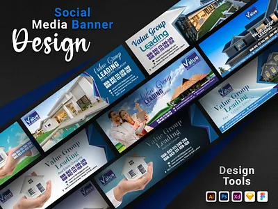 Social Media Banner Design app branding design graphic design illustration logo typography ui ux vector