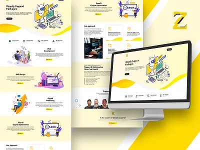 Shopify Landing Page Design branding design graphic design illustration logo typography ui ux vector