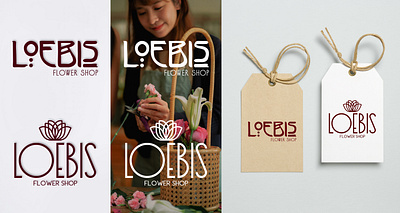 Flower shop logo branding design graphic design icon logo logocreate logoflower logoflowershop typography vector