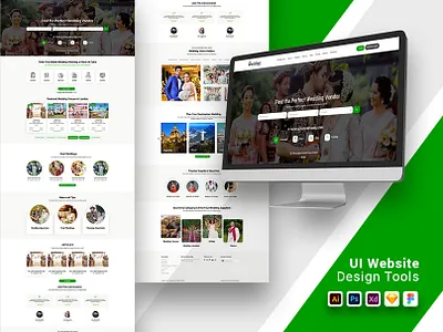 Wedding Book Landing Page Design app branding design graphic design illustration logo typography ui ux vector