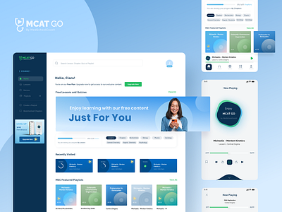 MCAT Go: An audio based educational platform for premed students animation app branding design graphic design illustration landing page logo ui ux