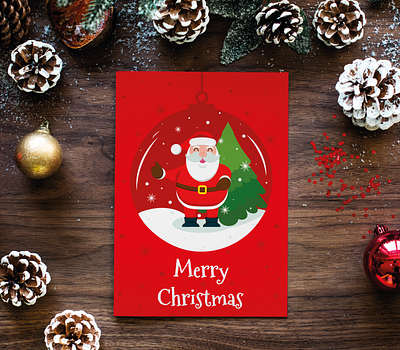 Merry christmas card with Santa Claus animation banner branding card christmas flat gift graphic design holiday illustration invitation minimal motion graphics new year santa typography vector winter