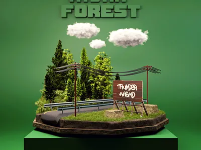 Mystery Forest art artwork blender branding color design flat illustration isometric logo ui