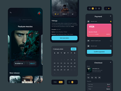 Movie Ticket Booking App Prototype 3d after effect animation app design branding components design figma graphic design illustration logo motion graphics popular prototype smart animate trend ui ui design ux design variants