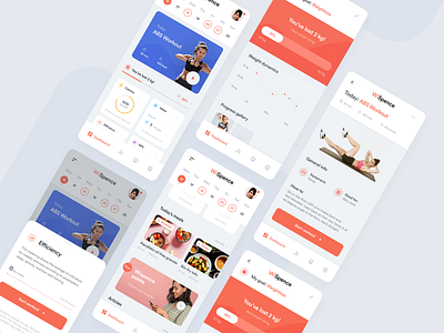 ✺ WiSpence – Women Health & Sport App app application body calendar chic concept feminine fitnes fitness health lifestyle meditation modern platform sport ui woman women workout yoga