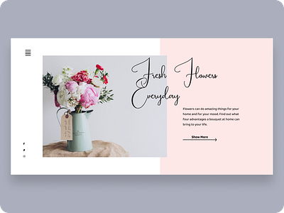 Minimal landing page e-Flowershop (concept) branding design ui ux