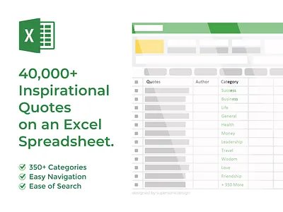 40,000 Inspirational Quotes on Excel sheet for social media canva templates facebook post inspirational inspirational quote instagram quotes motivational quote excel sheet quote spreadsheet quotes social media design templates