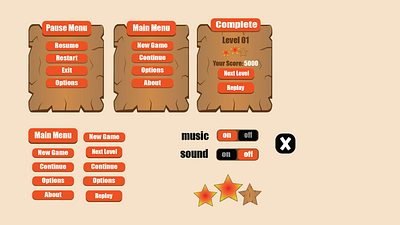 WOODY GAME UI DESIGN app design application designs branding design game ui design graphic design illustration logo mobile app ui design ui vector