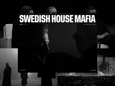 Swedish House Mafia, Website Concept bold typography concept dark theme design digital edm figma light theme minimal motion motion graphics music typo typography ui ui design uidesign uiux webdesign website