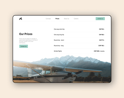 Aviation website pricing page ui ui design web design website