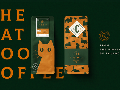 The Cat Room Coffee. brand branding character design flat graphic graphic design icon icono illustration letter lettering logo logotype packaging type typo typography vector