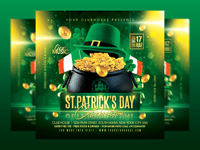 St Patrick's Day branding club club flyer club house design event flyer design flyer template graphic design holiday instagram logo night club patricksday saint patricks day st patrick st patricks st patricks day