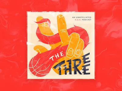 The Three — An NBA Podcast branding design graphic design illustration podcast typography vector