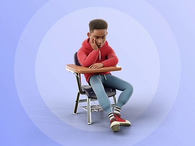 Mike - Back to School 3d 3d cartoon character 3d character 3d character illustration blender cartoon character design disney illustration inspiration mobile popular stylized teen tranding ui web website