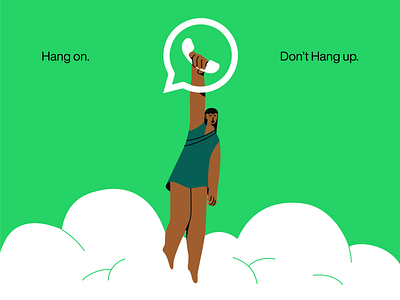Hang on character character design design dribbble girl hope illustration illustrator mobile nft vector whatsapp