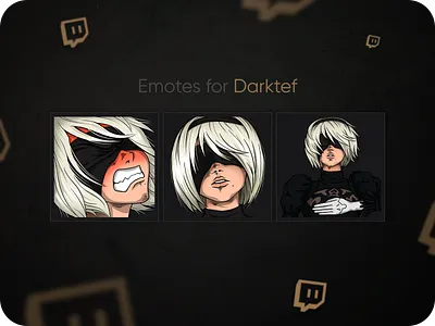 Twitch Emotes Darktef 2B design digitalart emote illustration overlay smile stream streaming twitch