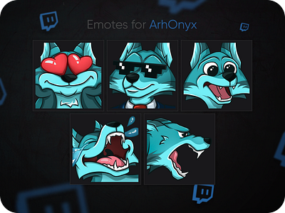 Twitch Emotes ArhOnyx character design digitalart emote illustration overlay stream twitch