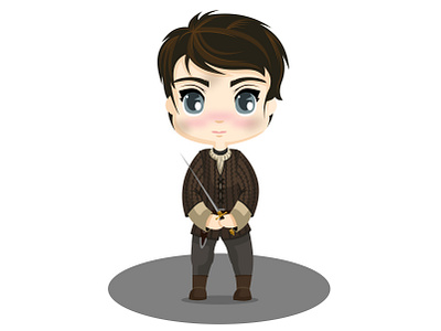 Arya Stark aguja arya aryastark casastark chibis design diseño gameofthrones illustration invernalia nadie ui ux vector vector illustration