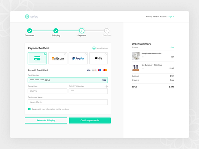 Checkout page ui