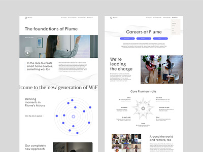 Plume corporate website about us careers corporate internet leadership plume technology umbrella visual design system website website design wifi