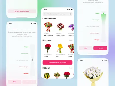Online flower shop concept flowers mobile ui ux