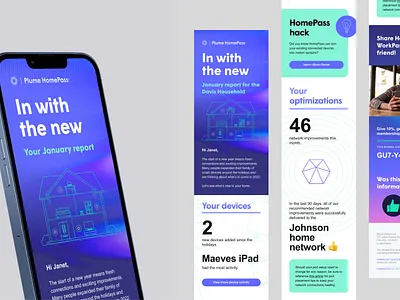 Plume email: Monthly member report app component library customized design system dynamic dynamic data email email system email template figma internet member service membership monthly personalized recurring report template wifi