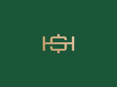 HS Vermögensverwaltungs KG Logo dollar sign gold green hs logo design logo designer