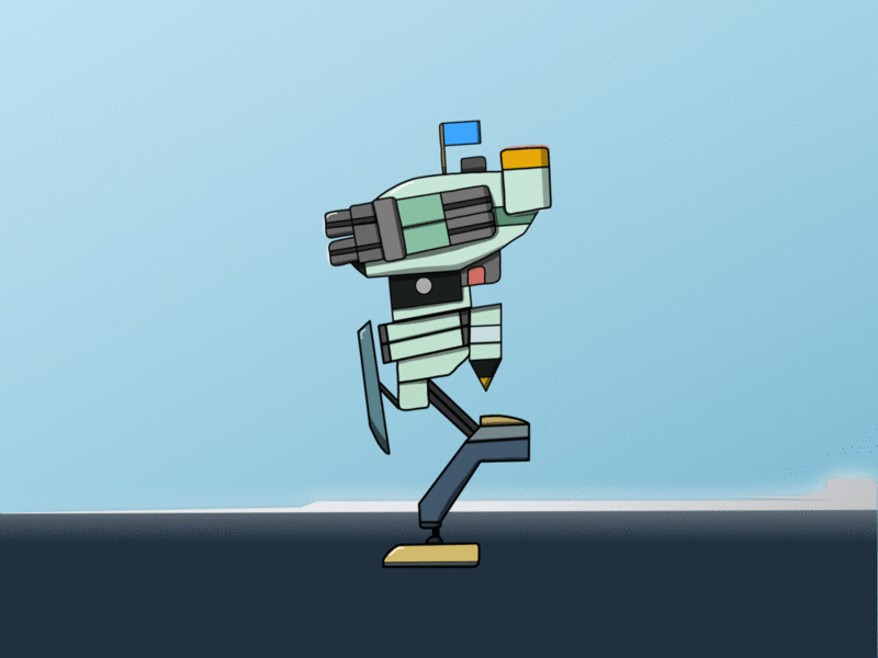 Mech shooting animation animation illustration