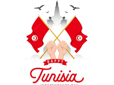 Tunisia National Day anniversary banner branding design flaye gradient illustration independence day logo tunisia tunisia banner tunisia flag tunisia independence day tunisia national day tunisian typography ui ux vector