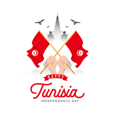 Tunisia National Day anniversary banner branding design flaye gradient illustration independence day logo tunisia tunisia banner tunisia flag tunisia independence day tunisia national day tunisian typography ui ux vector