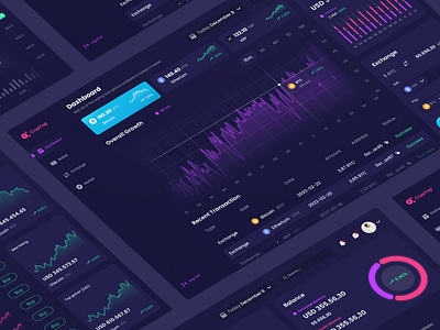 CrypTop - Crypto Curency Dashboard UI Kit crypto dashboard dashboard crypto currency exchange hi kit interface uidesign uiux web design