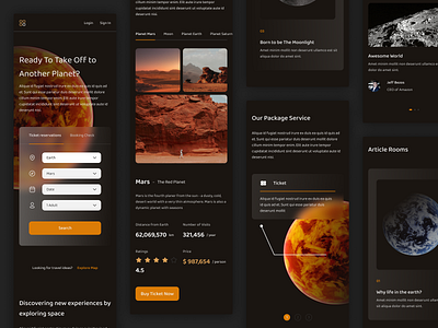 Space Ticketing Responsive Mode app design destination earth mars planetarium responsive space ticket ticketing travelling trip ui ui ux ui mobile uidesign ux